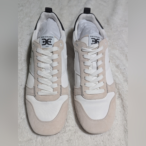 Sam Edelman Shoes - Sam Edelman Zaria Sneakers White Black Suede Lace Up Size 10.5M NIB